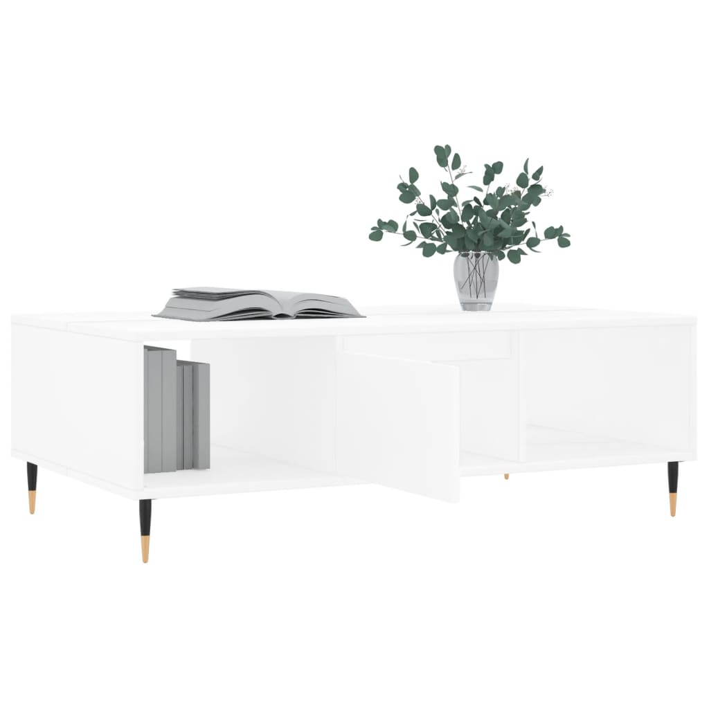 Modern Wooden Living Room Coffee Table With Open Storage Space & 1 Door Wood