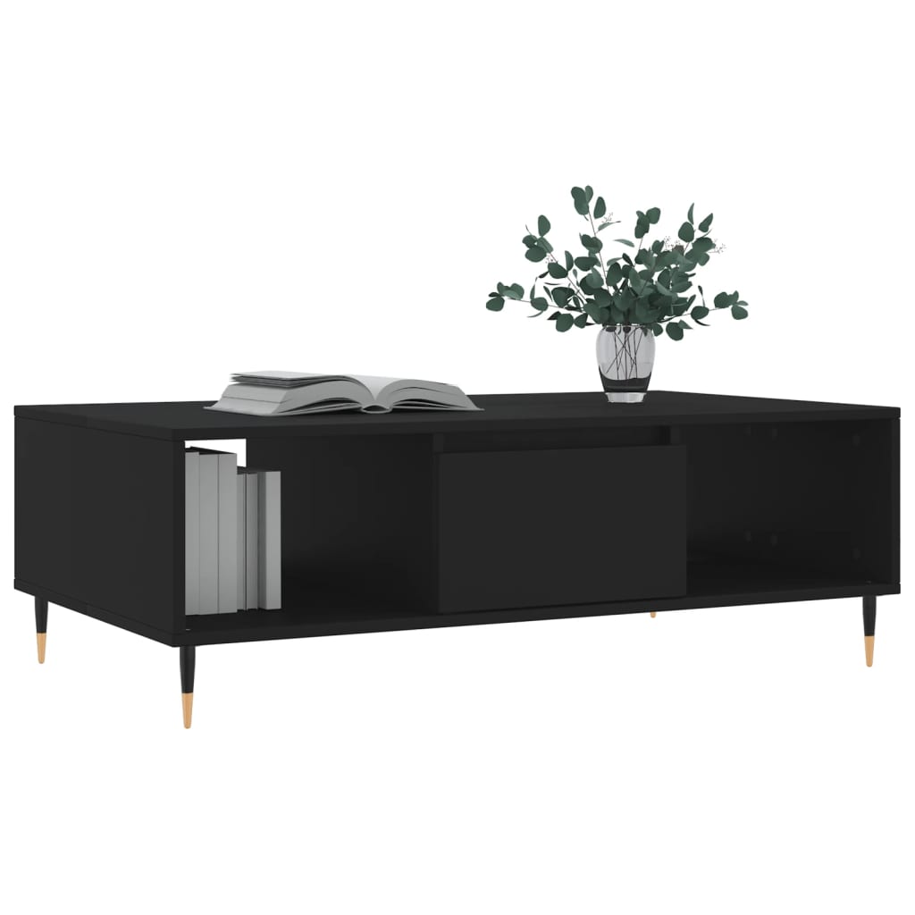 Modern Wooden Living Room Coffee Table With Open Storage Space & 1 Door Wood