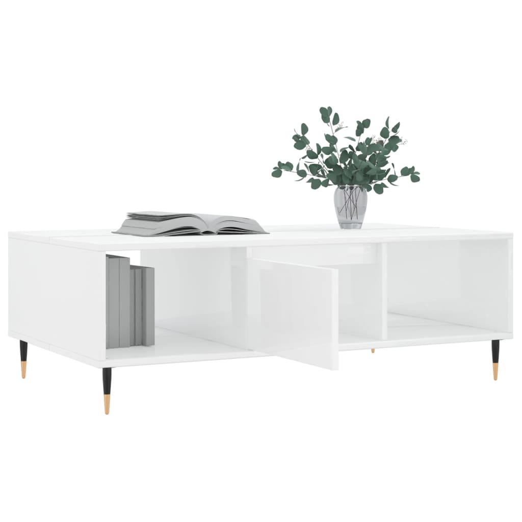 Modern Wooden Living Room Coffee Table With Open Storage Space & 1 Door Wood