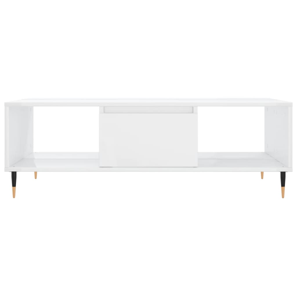 Modern Wooden Living Room Coffee Table With Open Storage Space & 1 Door Wood
