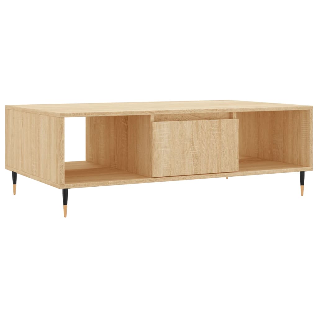 Modern Wooden Living Room Coffee Table With Open Storage Space & 1 Door Wood