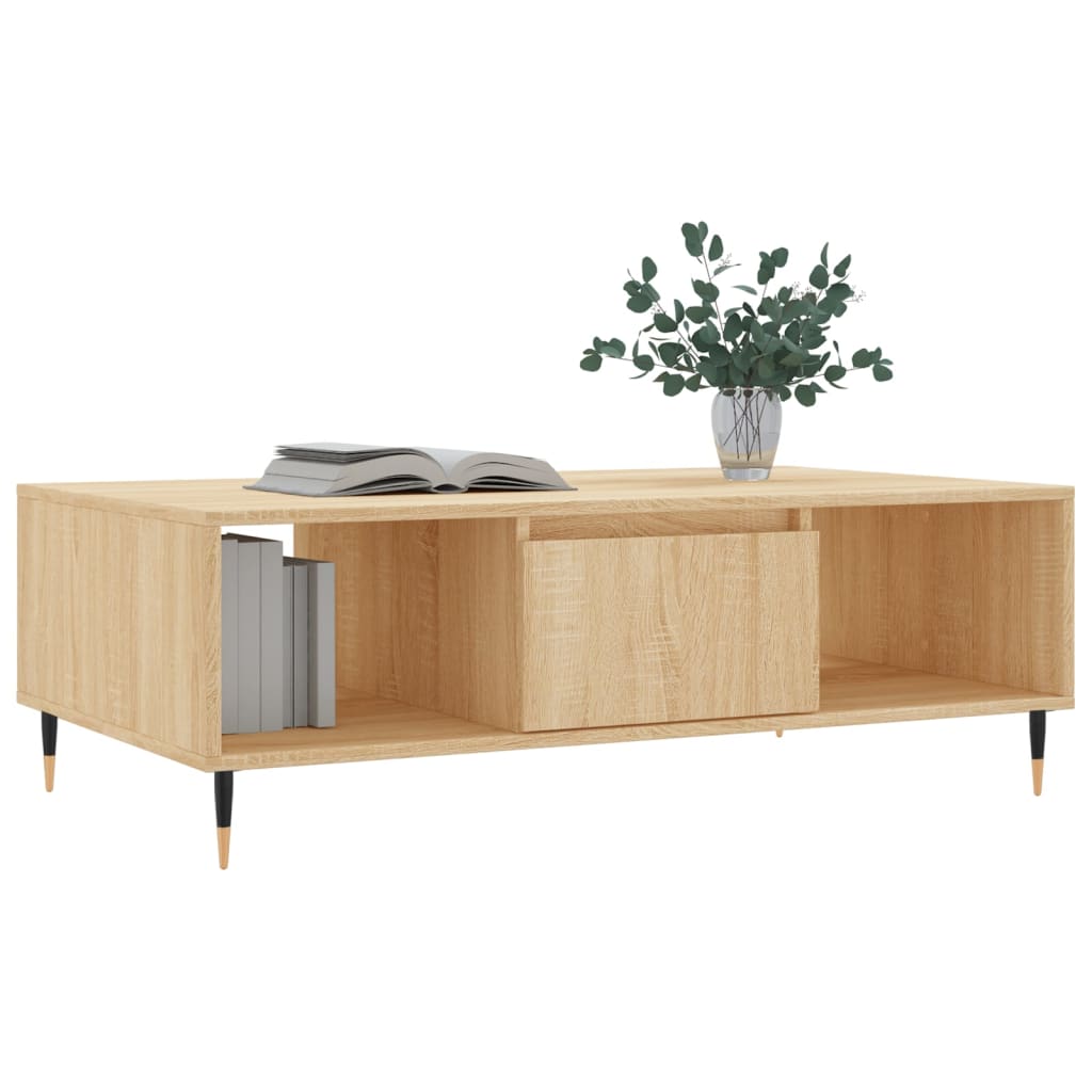 Modern Wooden Living Room Coffee Table With Open Storage Space & 1 Door Wood