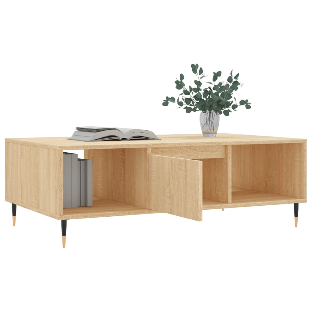 Modern Wooden Living Room Coffee Table With Open Storage Space & 1 Door Wood