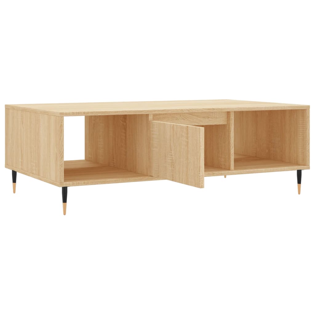 Modern Wooden Living Room Coffee Table With Open Storage Space & 1 Door Wood