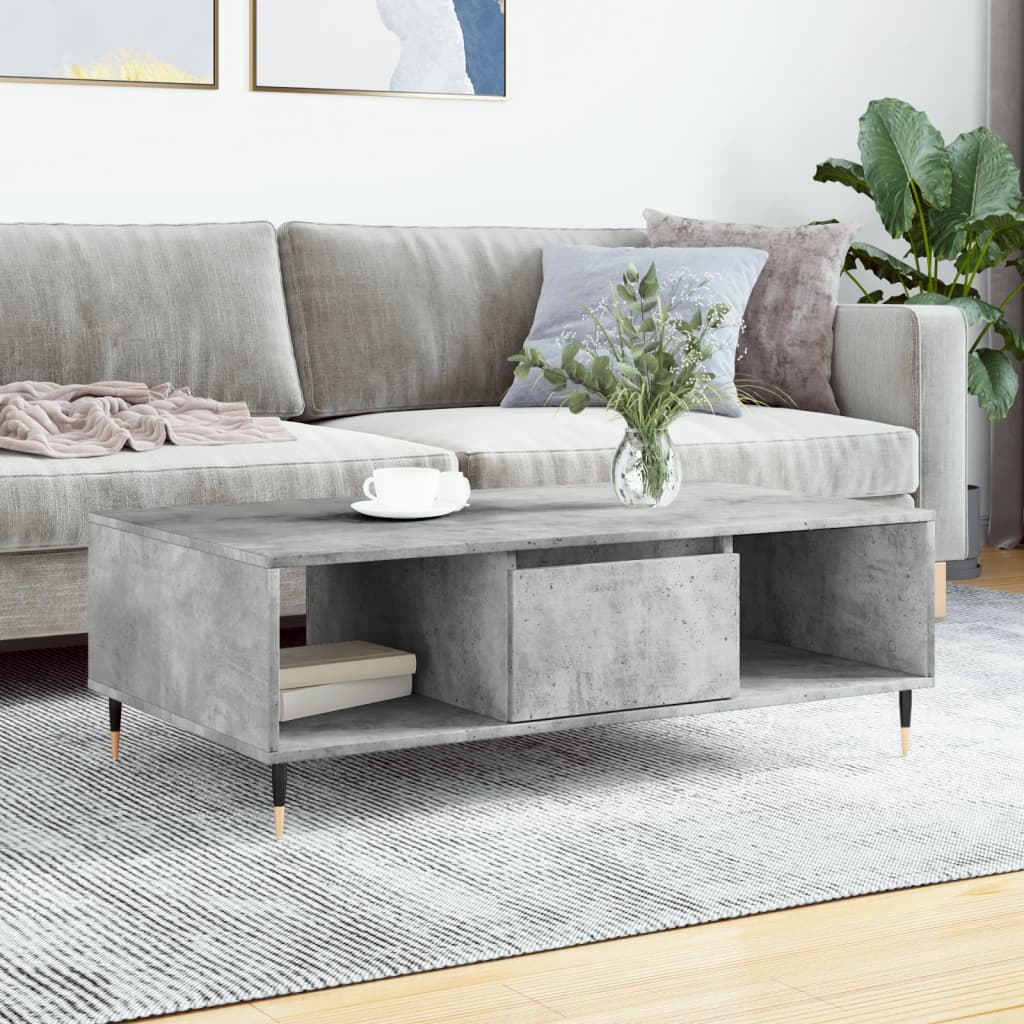Modern Wooden Living Room Coffee Table With Open Storage Space & 1 Door Wood