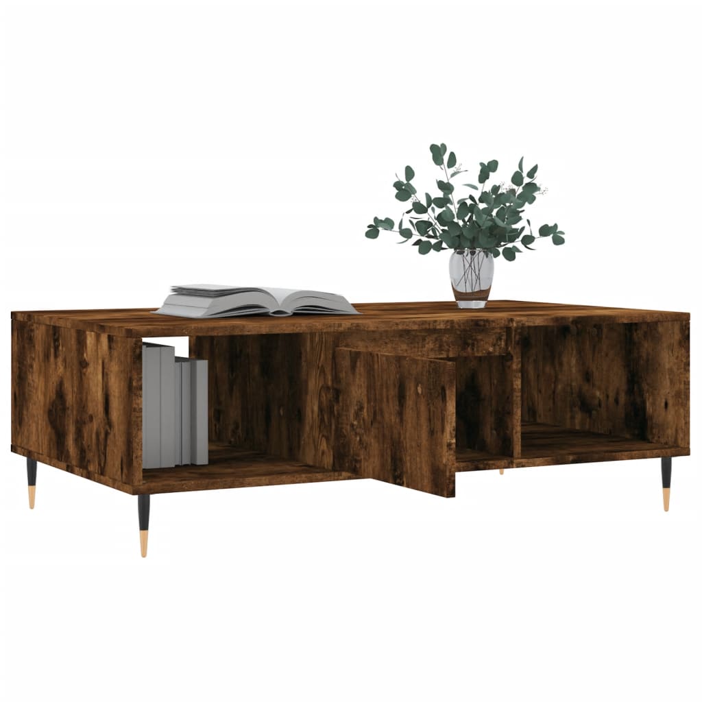 Modern Wooden Living Room Coffee Table With Open Storage Space & 1 Door Wood