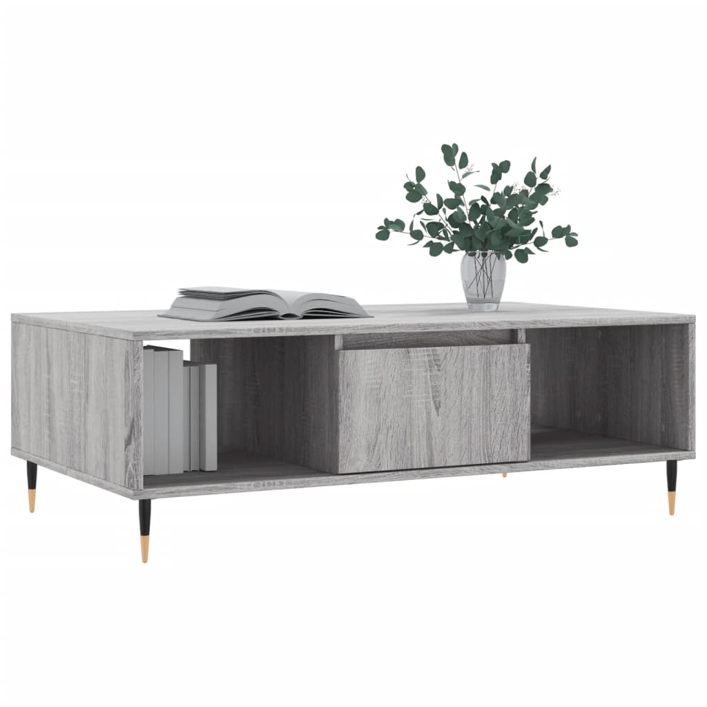 Modern Wooden Living Room Coffee Table With Open Storage Space & 1 Door Wood