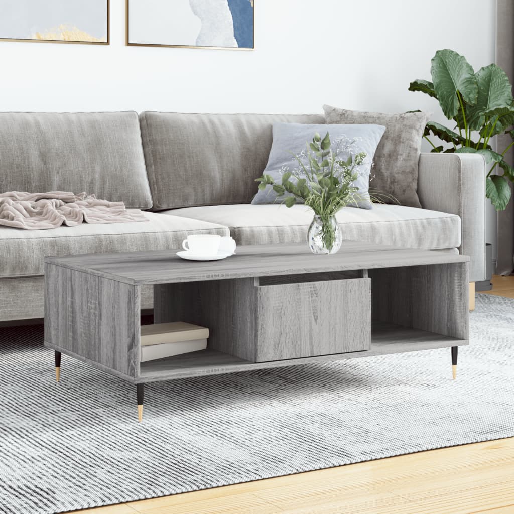 Modern Wooden Living Room Coffee Table With Open Storage Space & 1 Door Wood