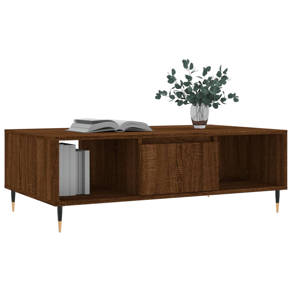 Modern Wooden Living Room Coffee Table With Open Storage Space & 1 Door Wood