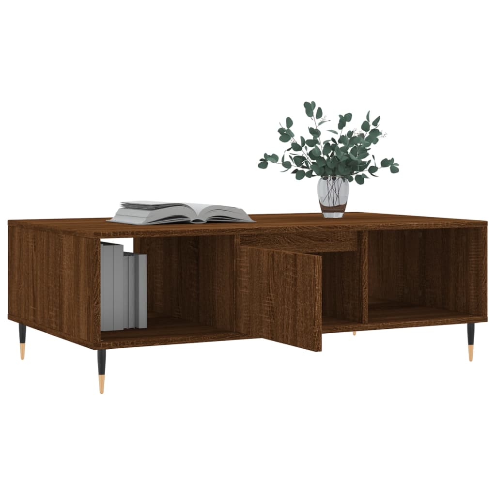 Modern Wooden Living Room Coffee Table With Open Storage Space & 1 Door Wood