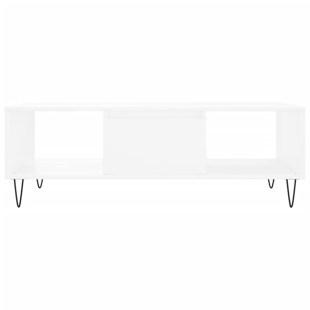 Modern Wooden Living Room Coffee Table With Storage Drawer & Open Shelves Wood
