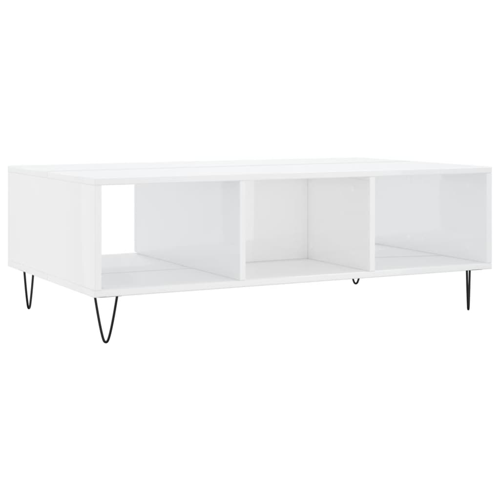 Modern Wooden Living Room Coffee Table With Storage Drawer & Open Shelves Wood