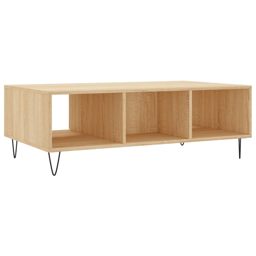 Modern Wooden Living Room Coffee Table With Storage Drawer & Open Shelves Wood