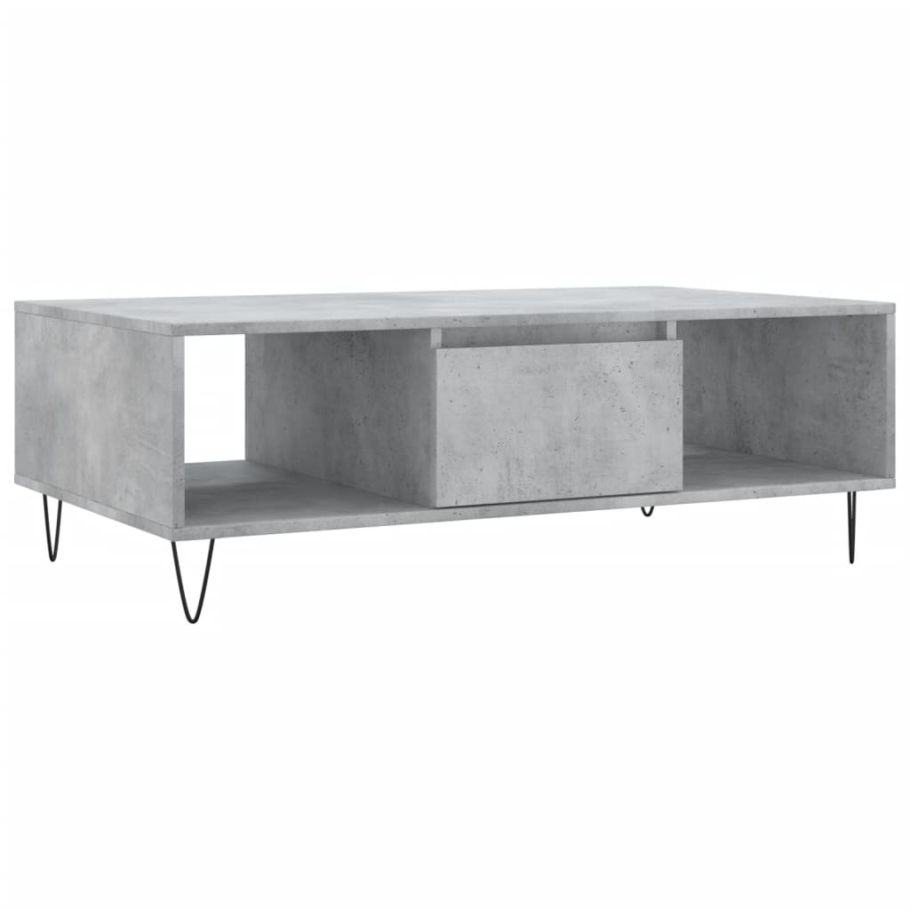Modern Wooden Living Room Coffee Table With Storage Drawer & Open Shelves Wood