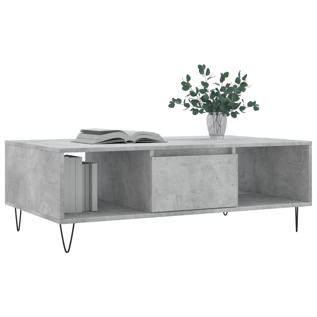 Modern Wooden Living Room Coffee Table With Storage Drawer & Open Shelves Wood