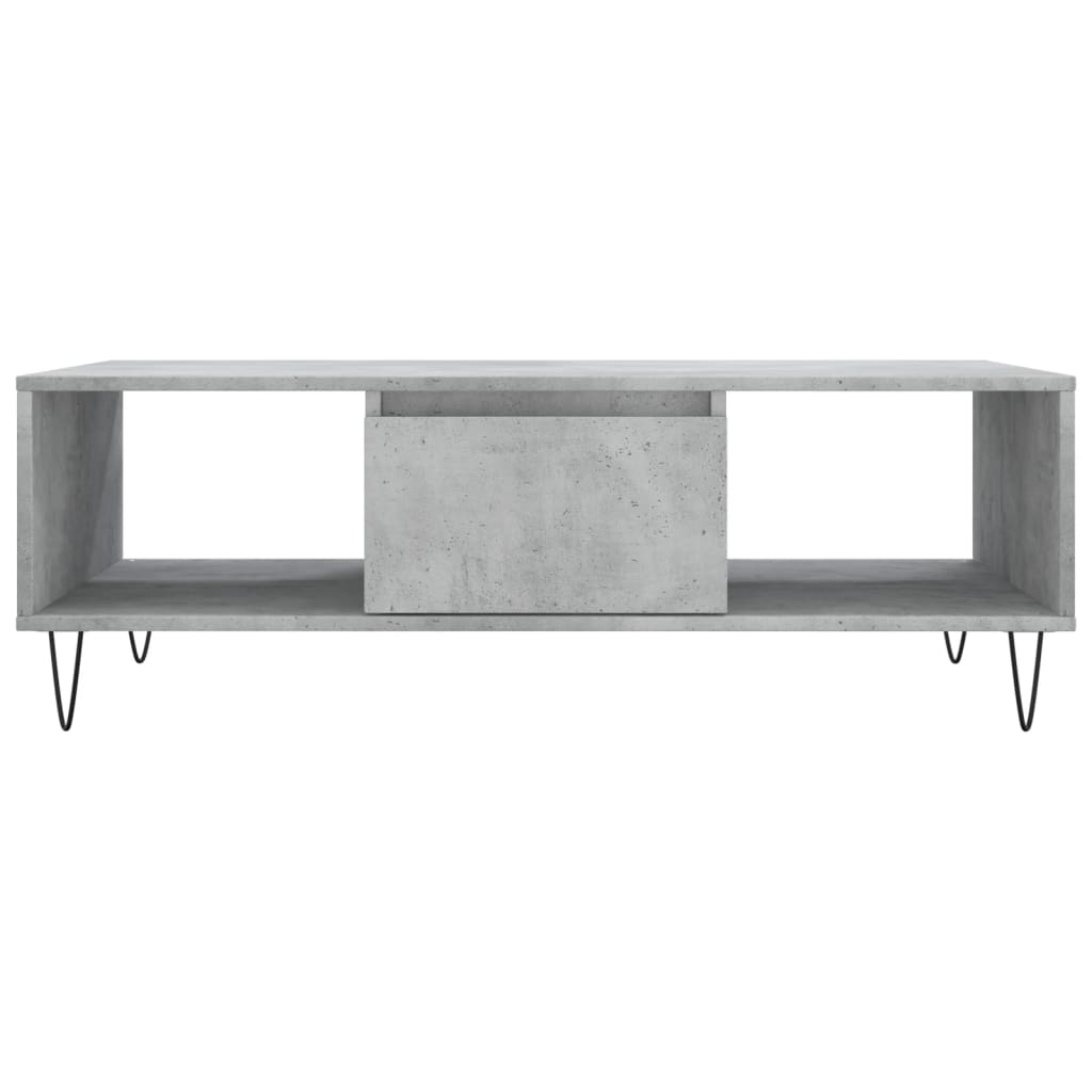 Modern Wooden Living Room Coffee Table With Storage Drawer & Open Shelves Wood