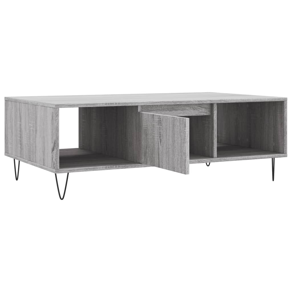 Modern Wooden Living Room Coffee Table With Storage Drawer & Open Shelves Wood