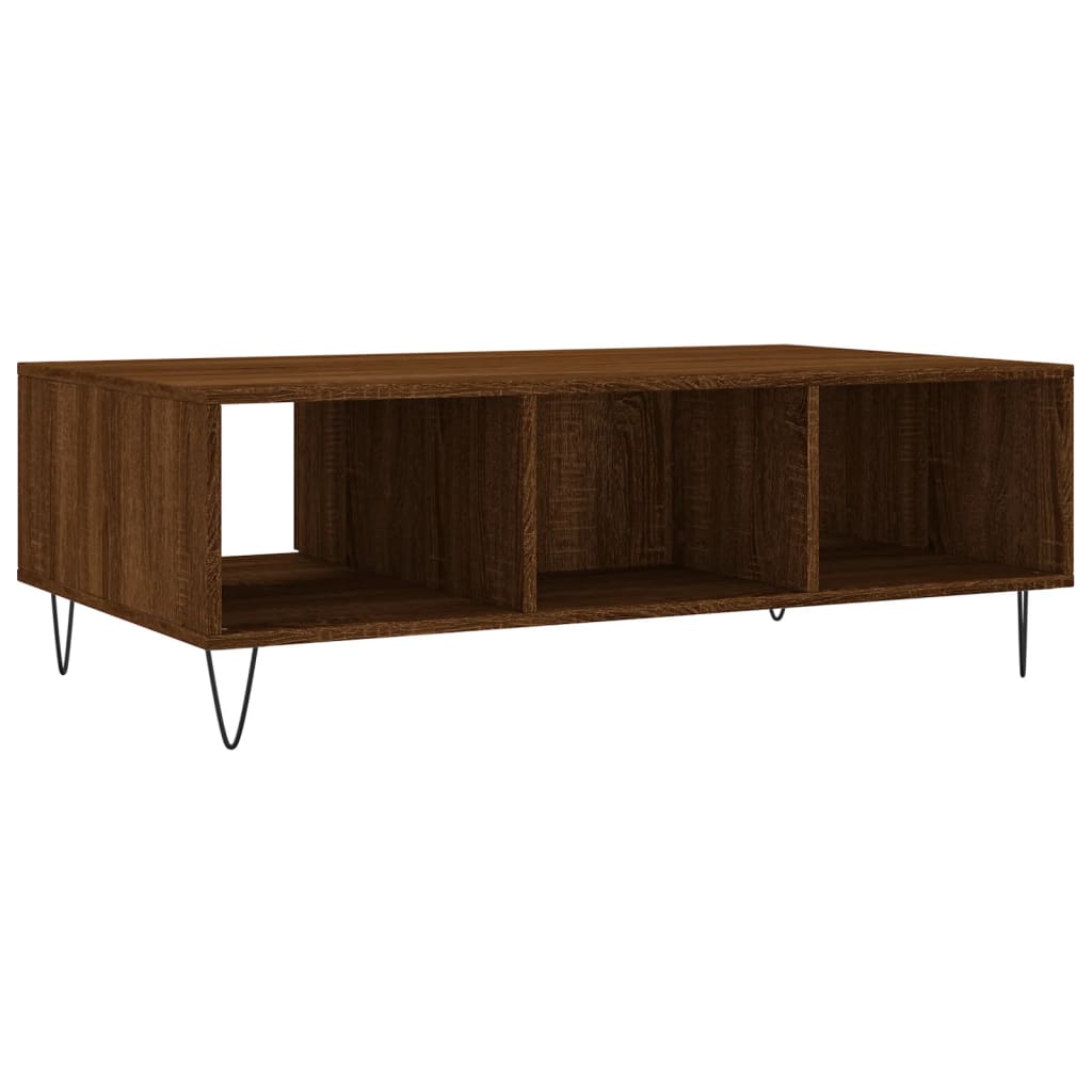 Modern Wooden Living Room Coffee Table With Storage Drawer & Open Shelves Wood