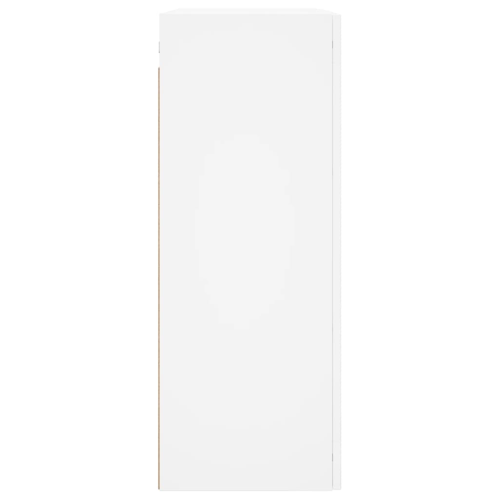 Modern Wooden Wall Mounted 2 Door Floating Storage Cabinet Unit With Glass Doors