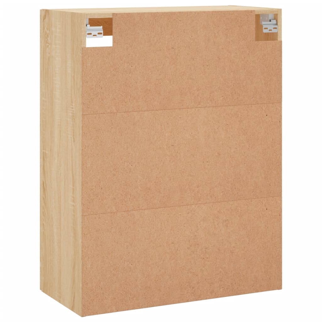 Modern Wooden Wall Mounted 2 Door Floating Storage Cabinet Unit With Glass Doors