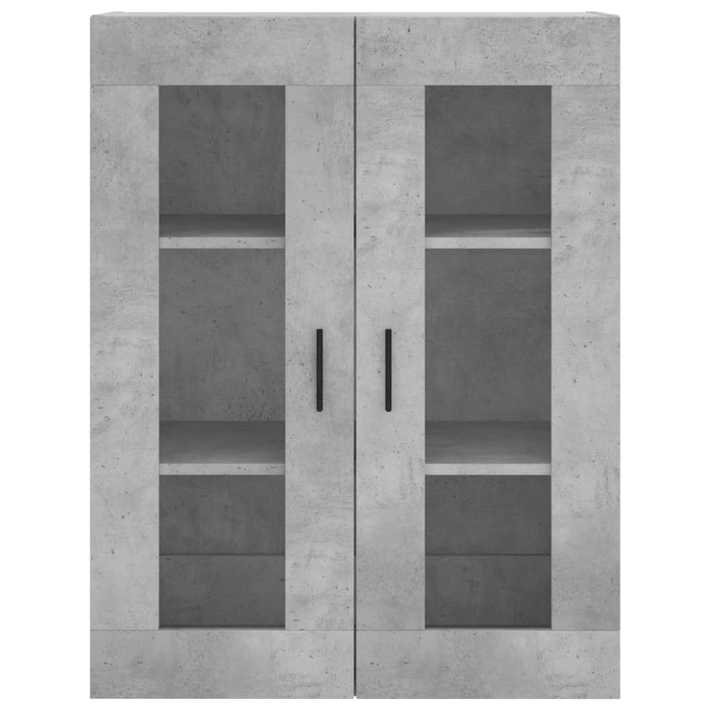 Modern Wooden Wall Mounted 2 Door Floating Storage Cabinet Unit With Glass Doors