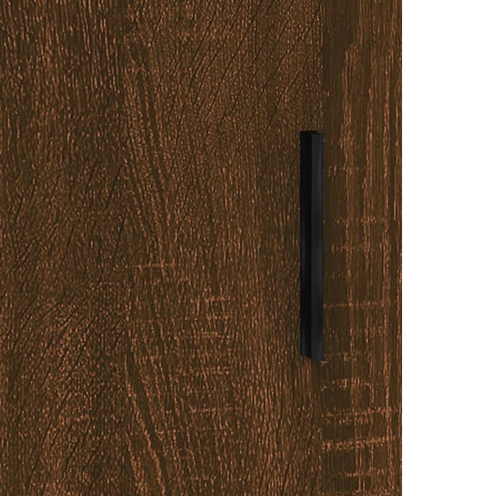 Modern Wooden Wall Mounted 2 Door Floating Storage Cabinet Unit With Glass Doors