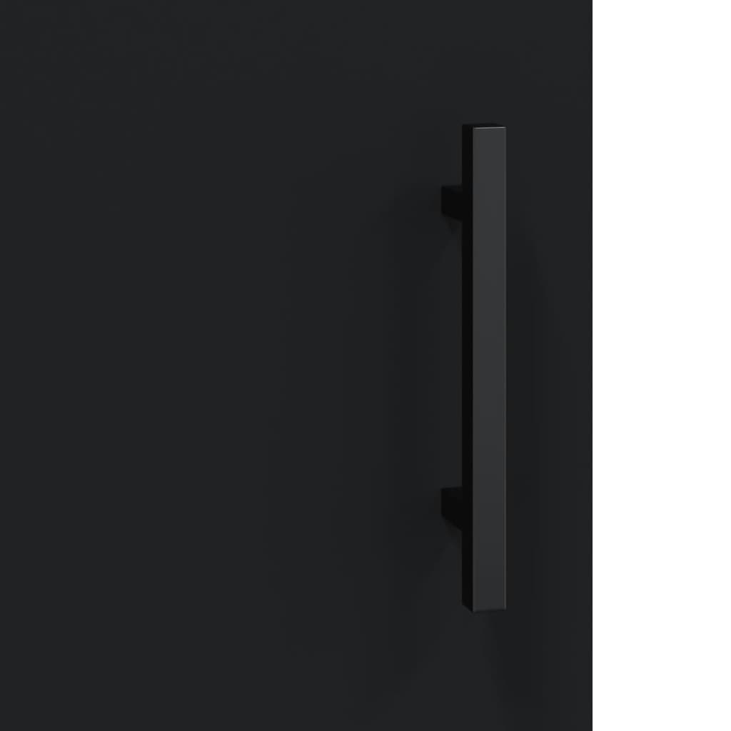 Wall Mounted Cabinet Black 69.5x34x90 cm