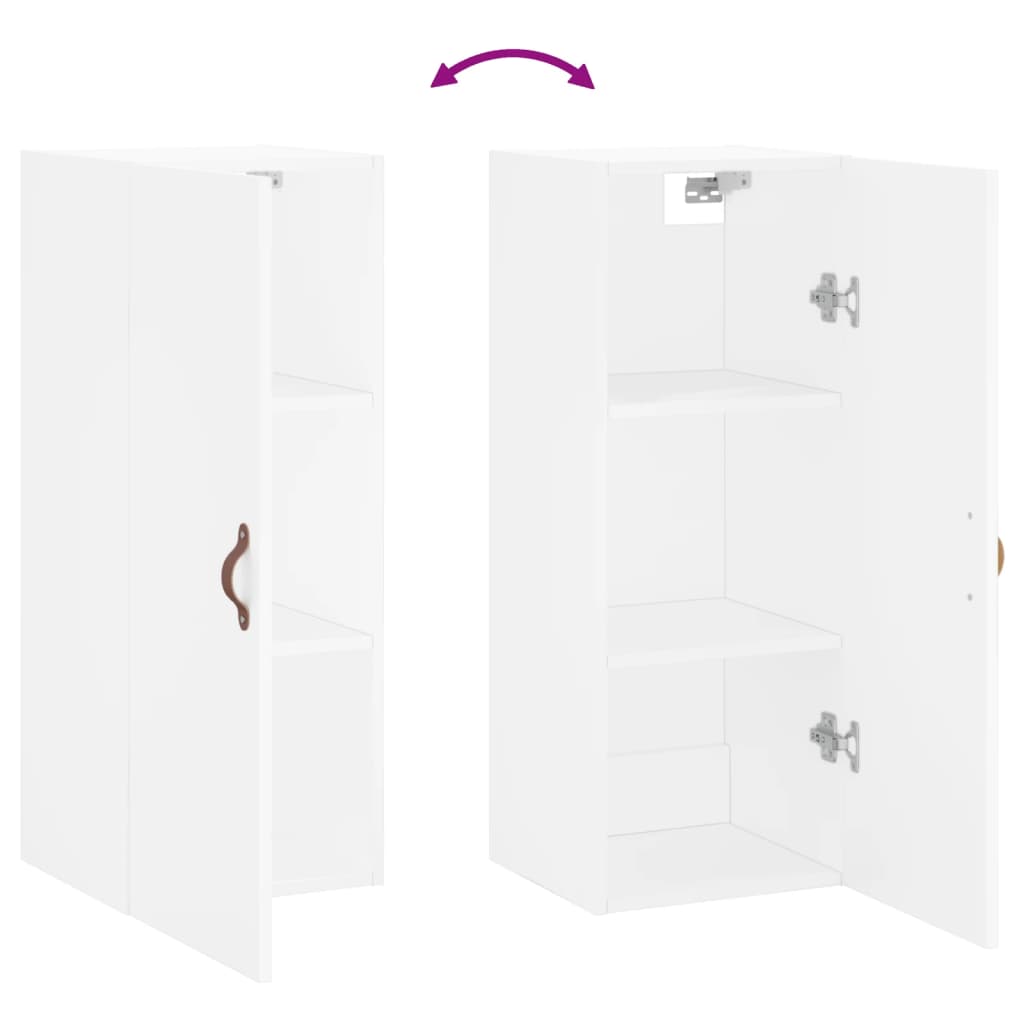 Wall Mounted Cabinet White 34.5x34x90 cm