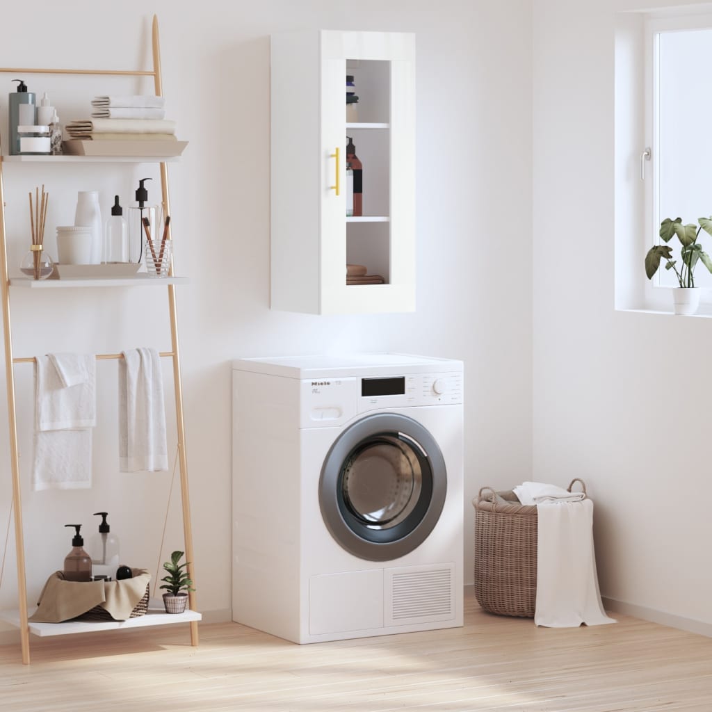 Wall Mounted Cabinet White 34.5x34x90 cm