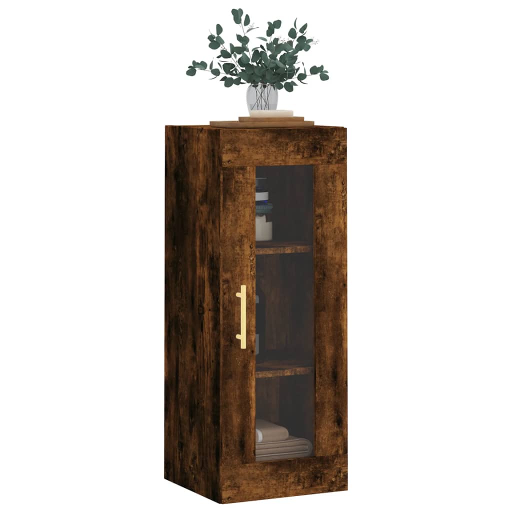 Wall Mounted Cabinet Smoked Oak 34.5x34x90 cm