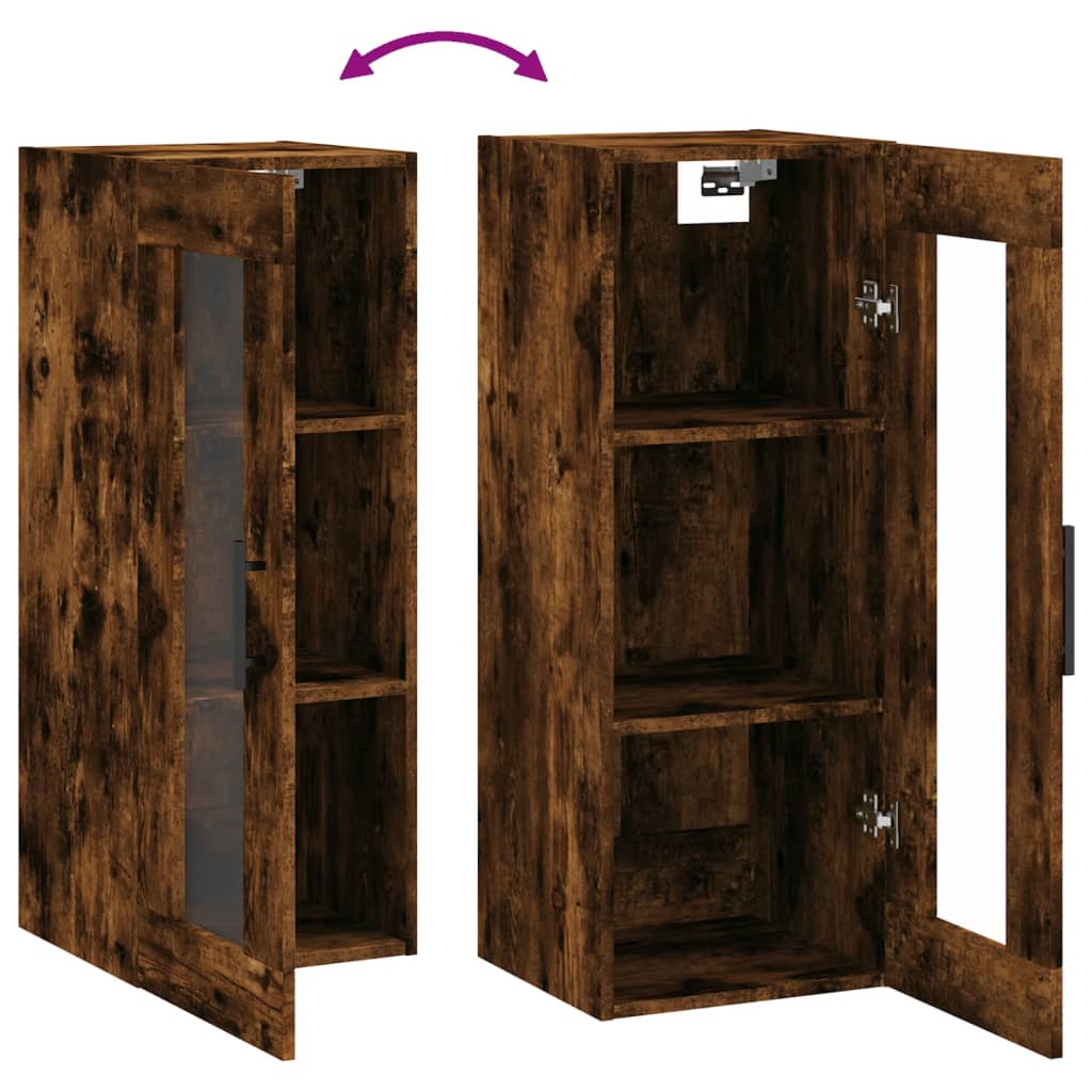Wall Mounted Cabinet Smoked Oak 34.5x34x90 cm