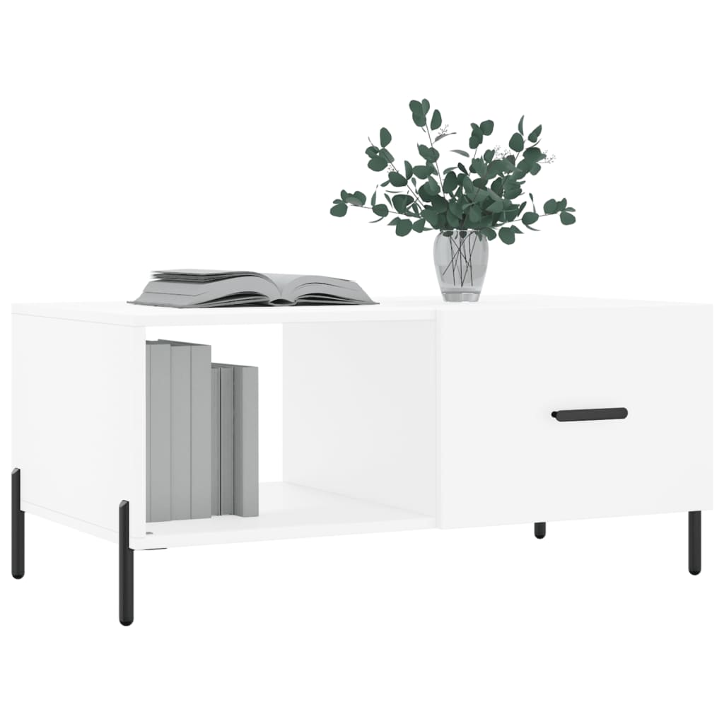 Modern Wooden Living Room Coffee Table With Door & Open Storage Shelf Wood
