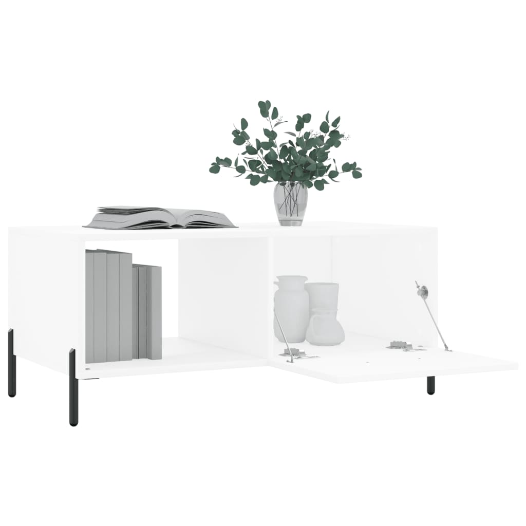 Modern Wooden Living Room Coffee Table With Door & Open Storage Shelf Wood