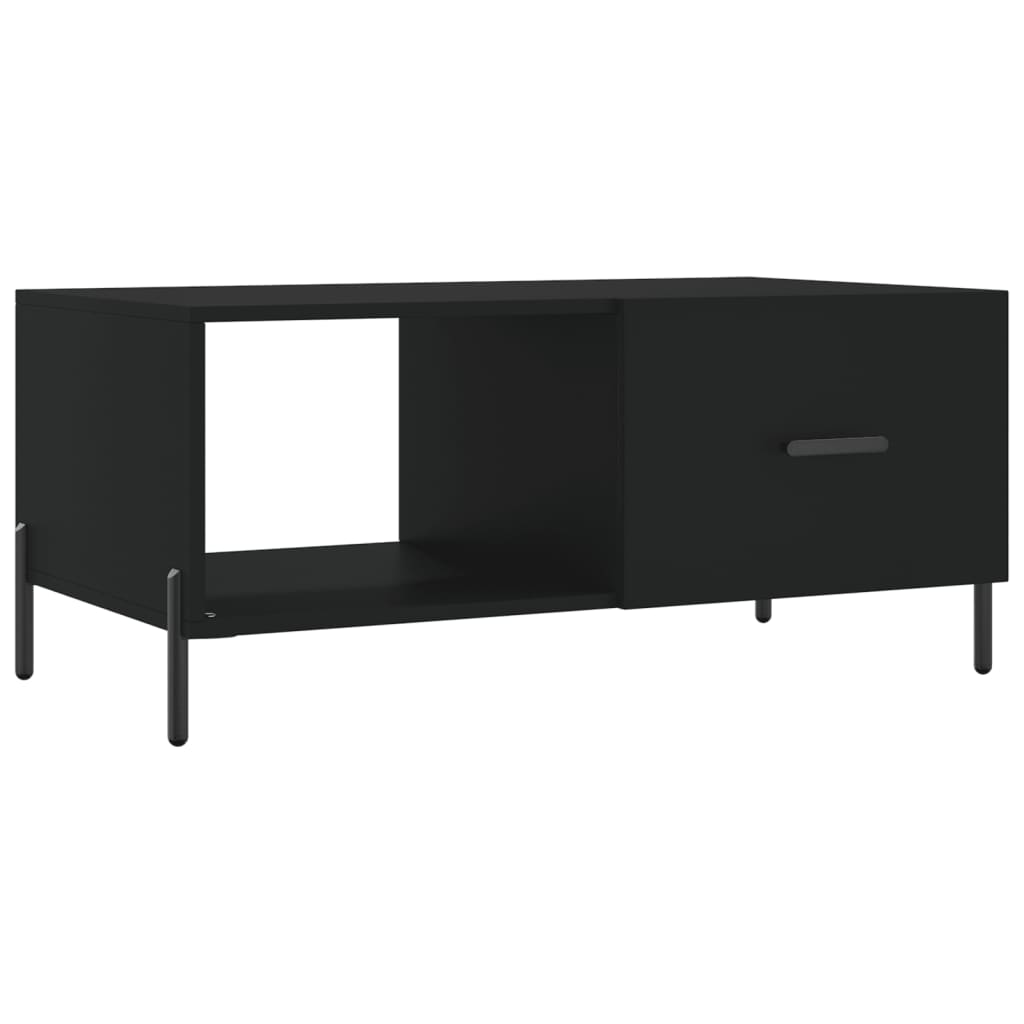 Modern Wooden Living Room Coffee Table With Door & Open Storage Shelf Wood