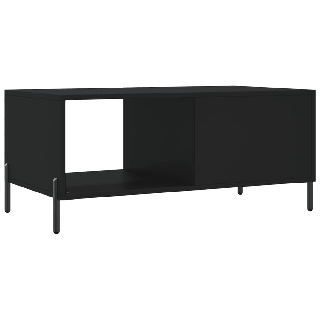 Modern Wooden Living Room Coffee Table With Door & Open Storage Shelf Wood
