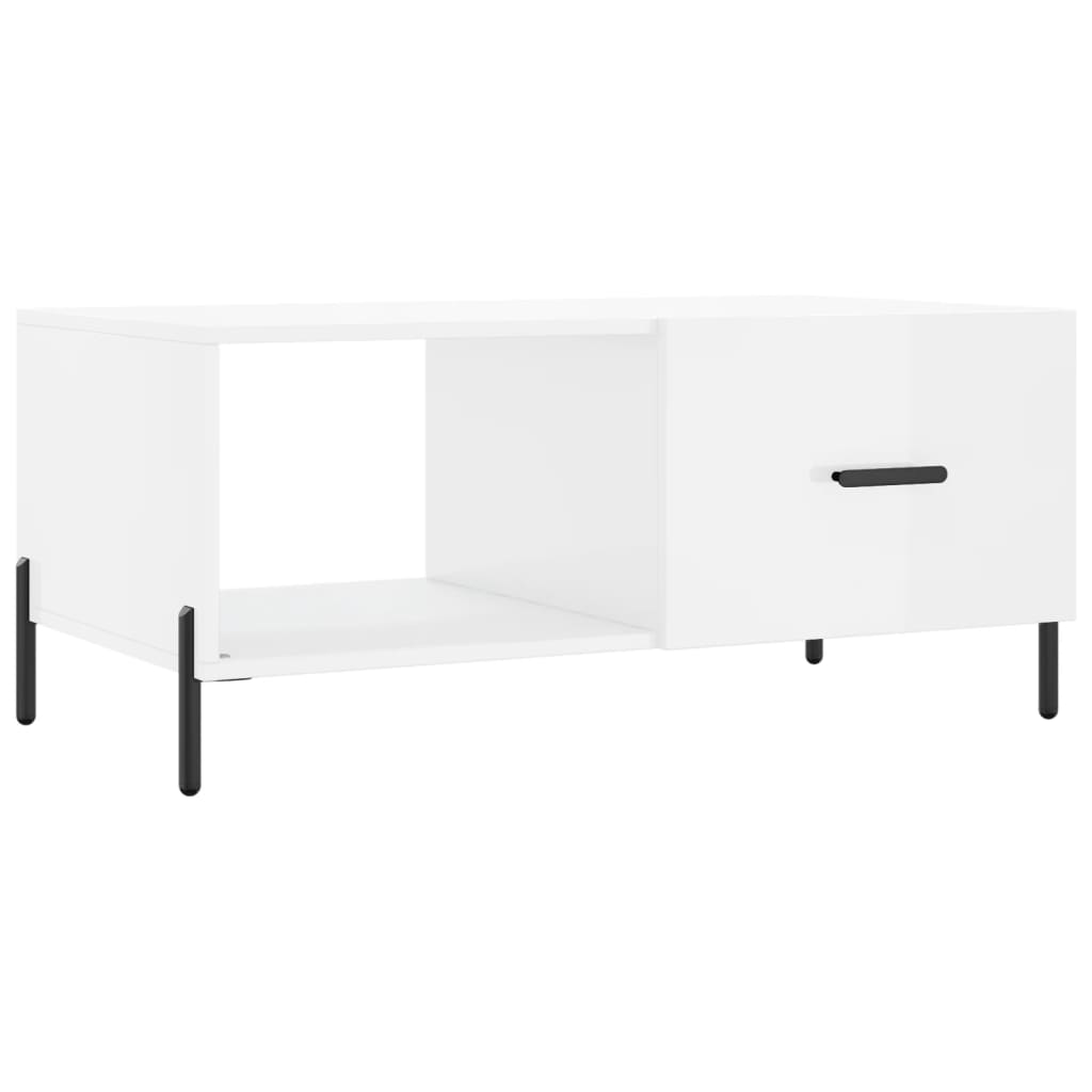 Modern Wooden Living Room Coffee Table With Door & Open Storage Shelf Wood