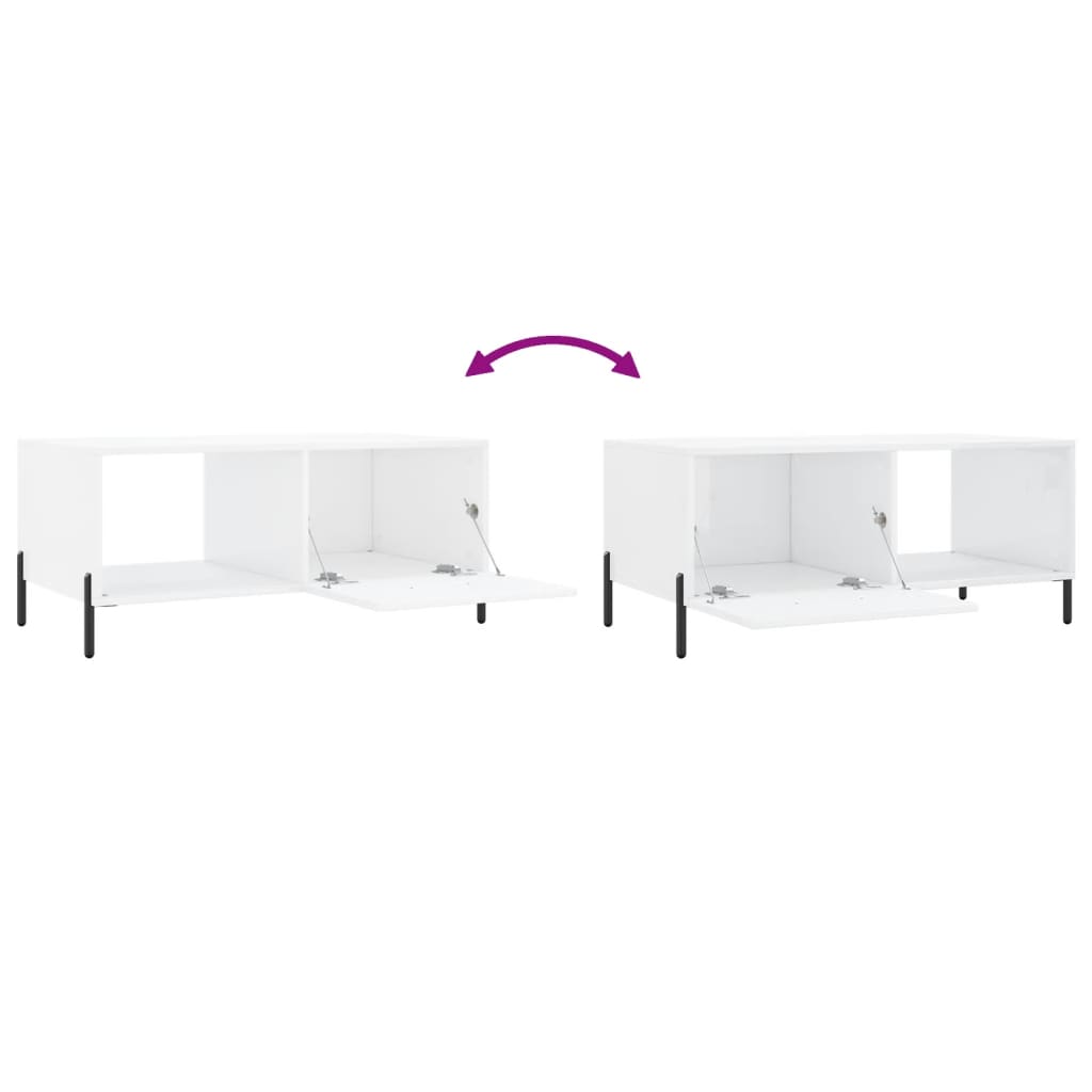 Modern Wooden Living Room Coffee Table With Door & Open Storage Shelf Wood