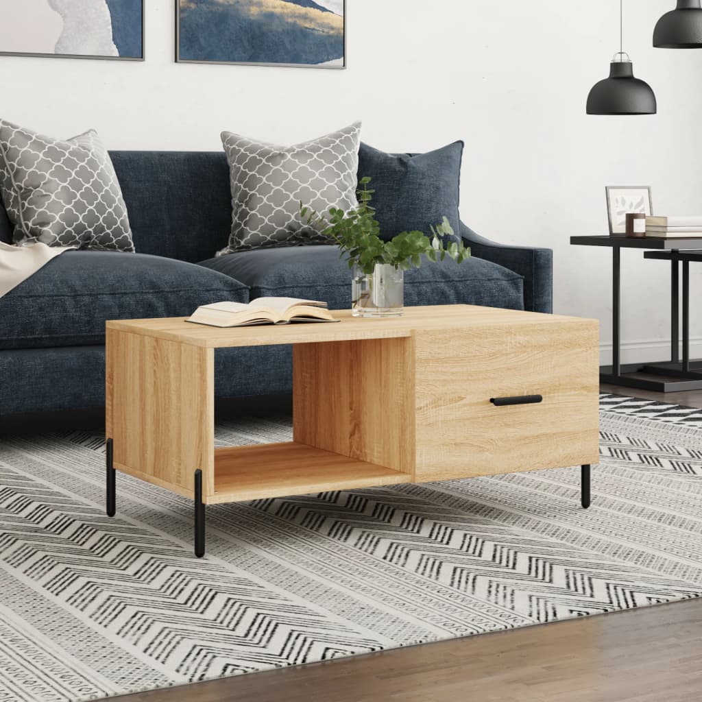 Coffee Table Sonoma Oak 90x50x40 cm Engineered Wood