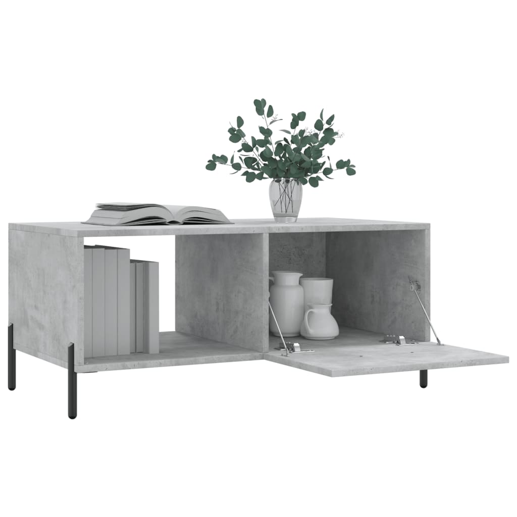 Modern Wooden Living Room Coffee Table With Door & Open Storage Shelf Wood