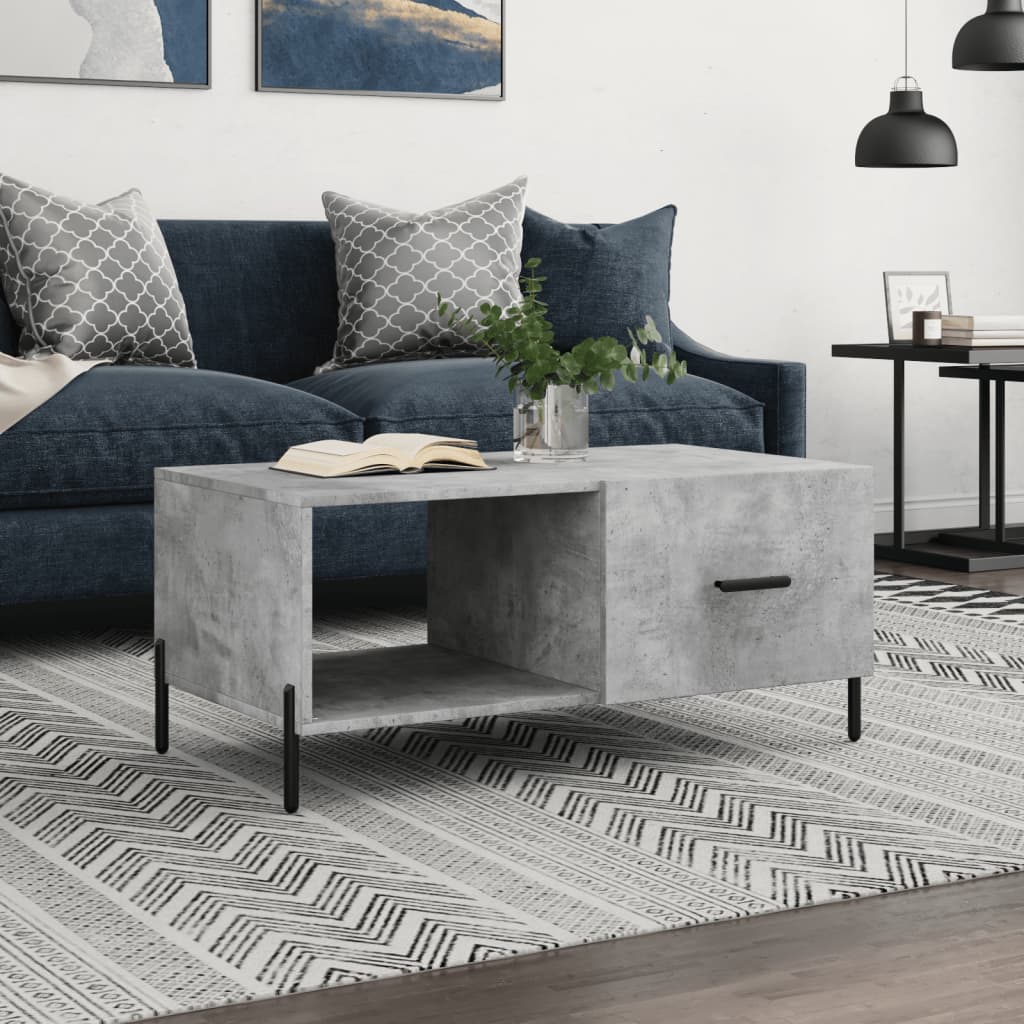 Modern Wooden Living Room Coffee Table With Door & Open Storage Shelf Wood