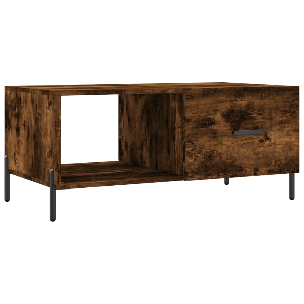 Modern Wooden Living Room Coffee Table With Door & Open Storage Shelf Wood
