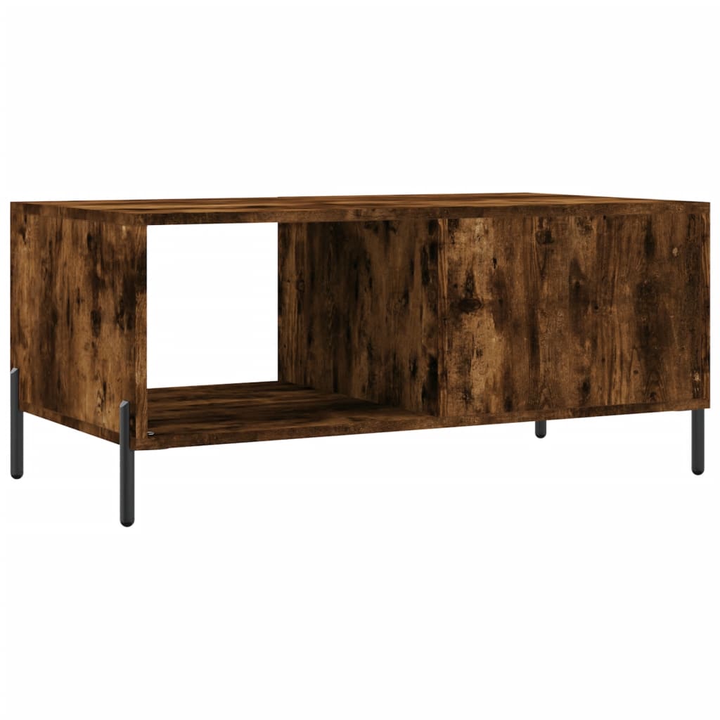 Modern Wooden Living Room Coffee Table With Door & Open Storage Shelf Wood