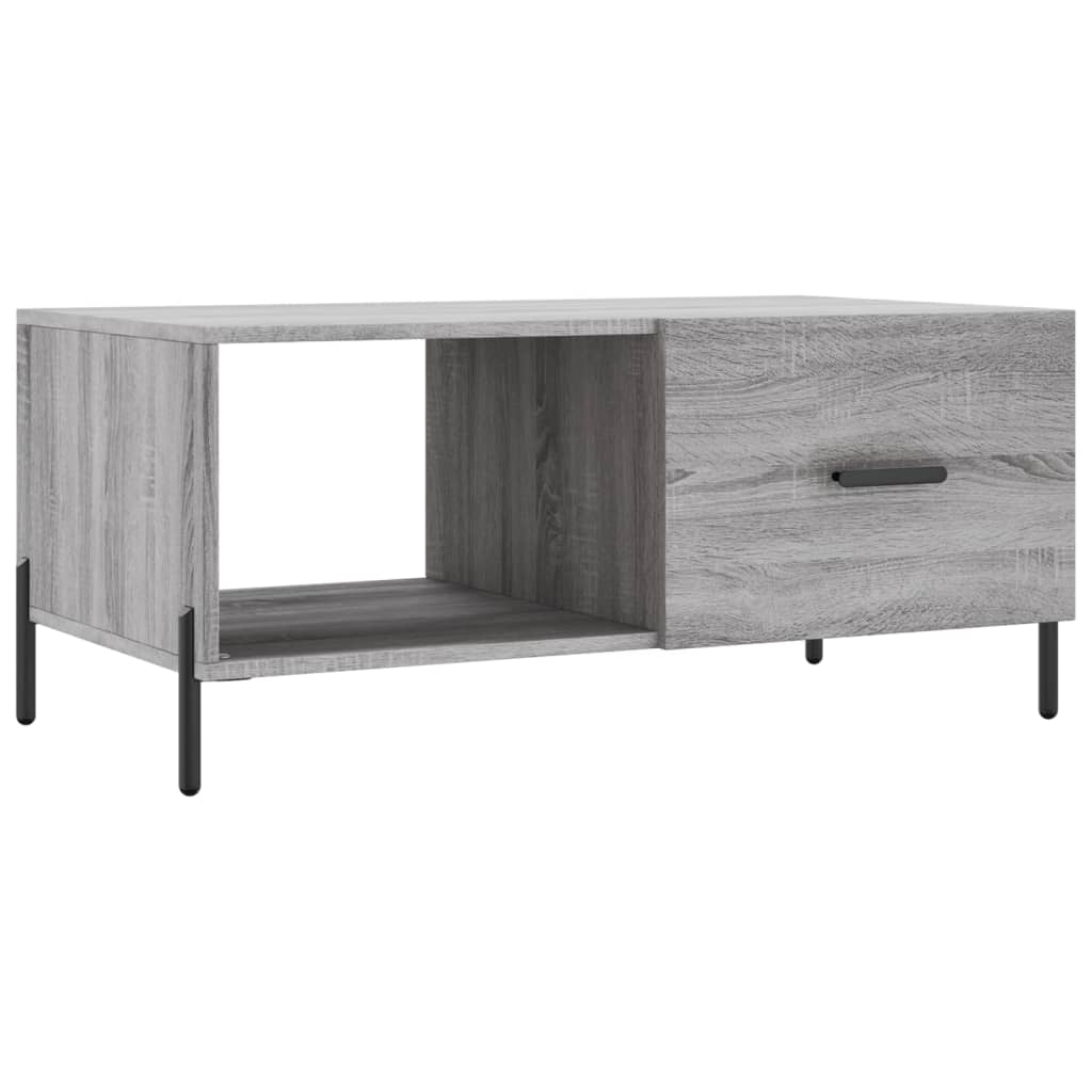 Modern Wooden Living Room Coffee Table With Door & Open Storage Shelf Wood
