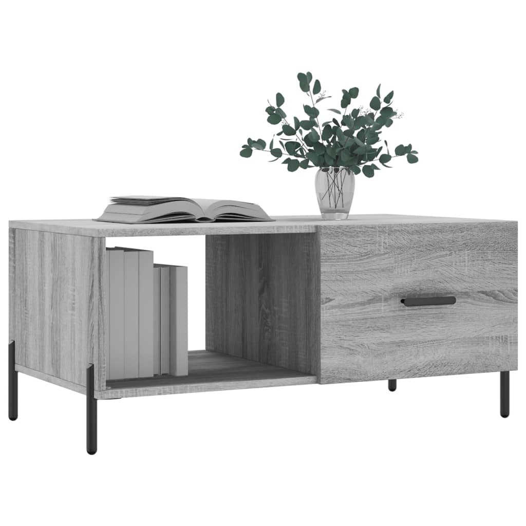 Modern Wooden Living Room Coffee Table With Door & Open Storage Shelf Wood