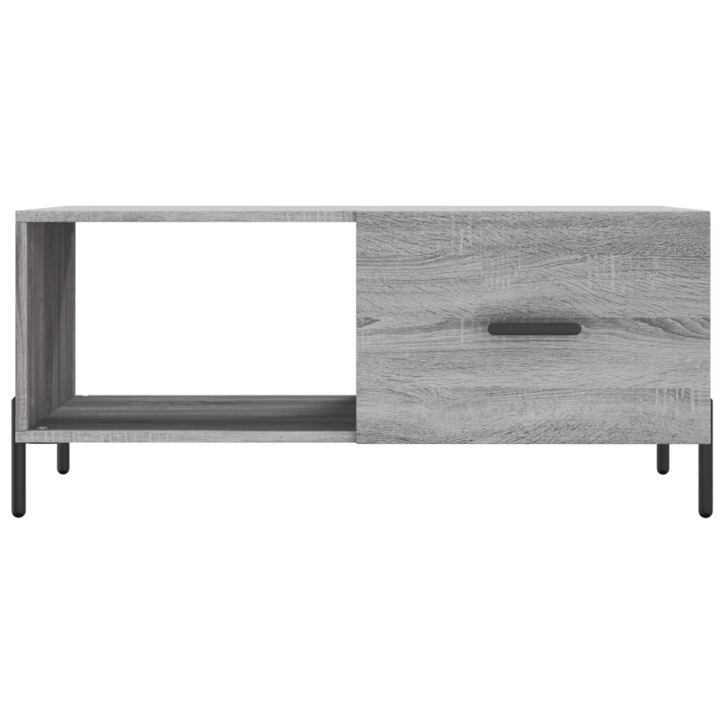 Modern Wooden Living Room Coffee Table With Door & Open Storage Shelf Wood
