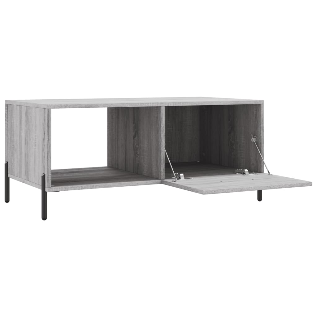 Modern Wooden Living Room Coffee Table With Door & Open Storage Shelf Wood