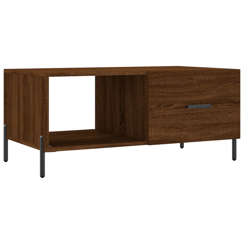 Modern Wooden Living Room Coffee Table With Door & Open Storage Shelf Wood
