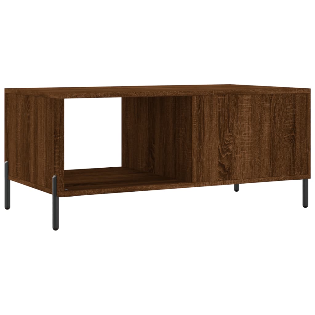 Modern Wooden Living Room Coffee Table With Door & Open Storage Shelf Wood