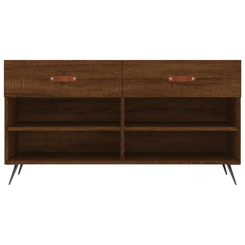 Shoe Bench Brown Oak 102x35x55 cm Engineered Wood