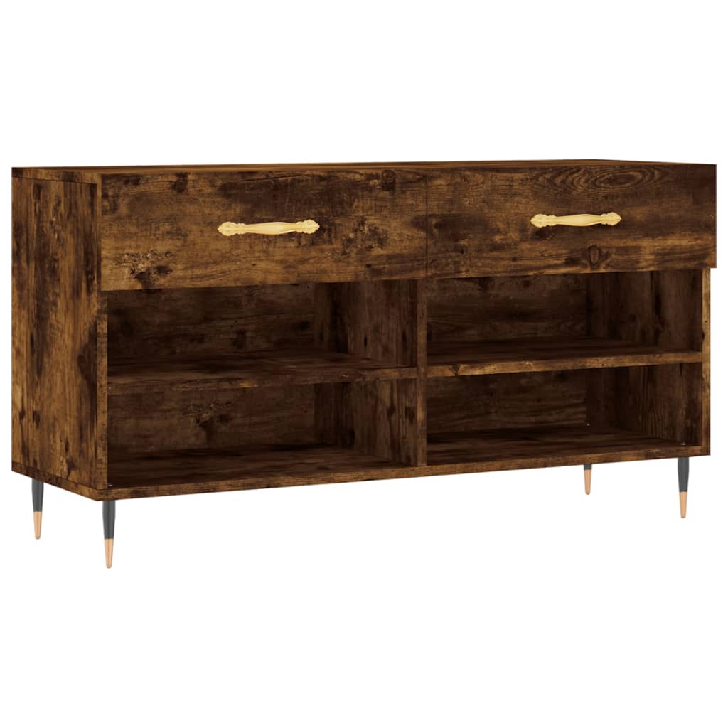 Shoe Bench Smoked Oak 102x35x55 cm Engineered Wood